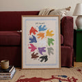 Multicolor bird educational wall art with clear labels