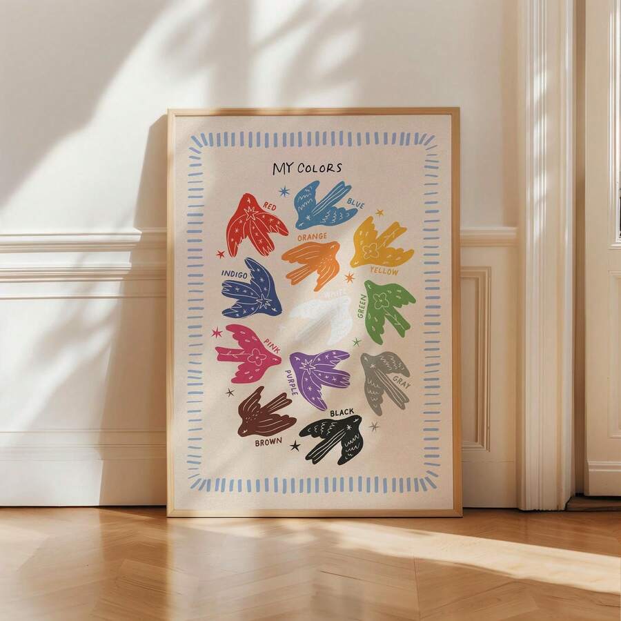 Framed colors poster for a playful child’s bedroom