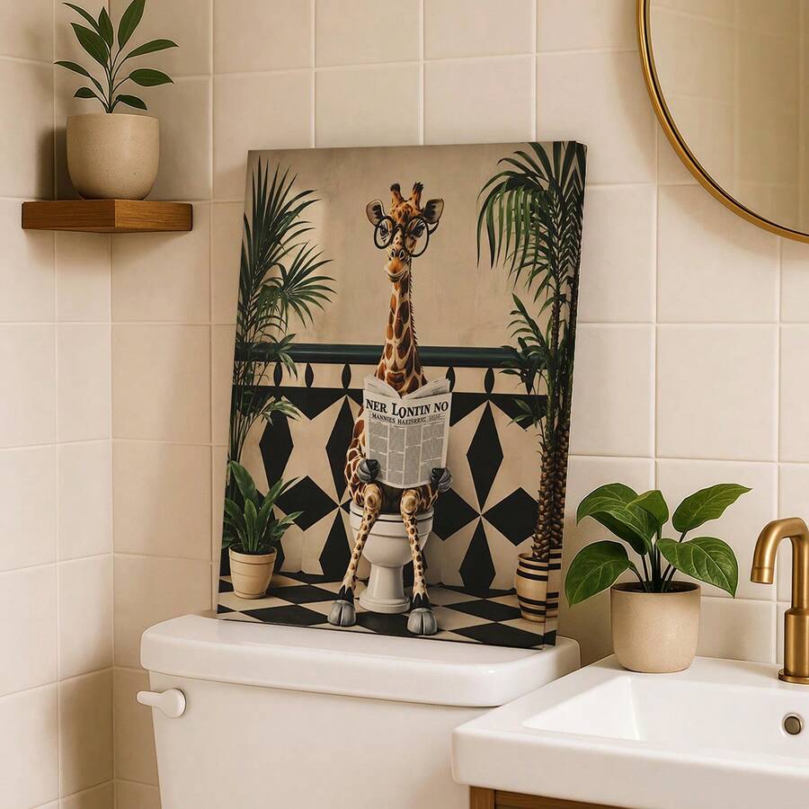 Surreal animal guest bathroom decor