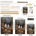 Size guide showing ghost and sunflower canvas in multiple portrait dimensions