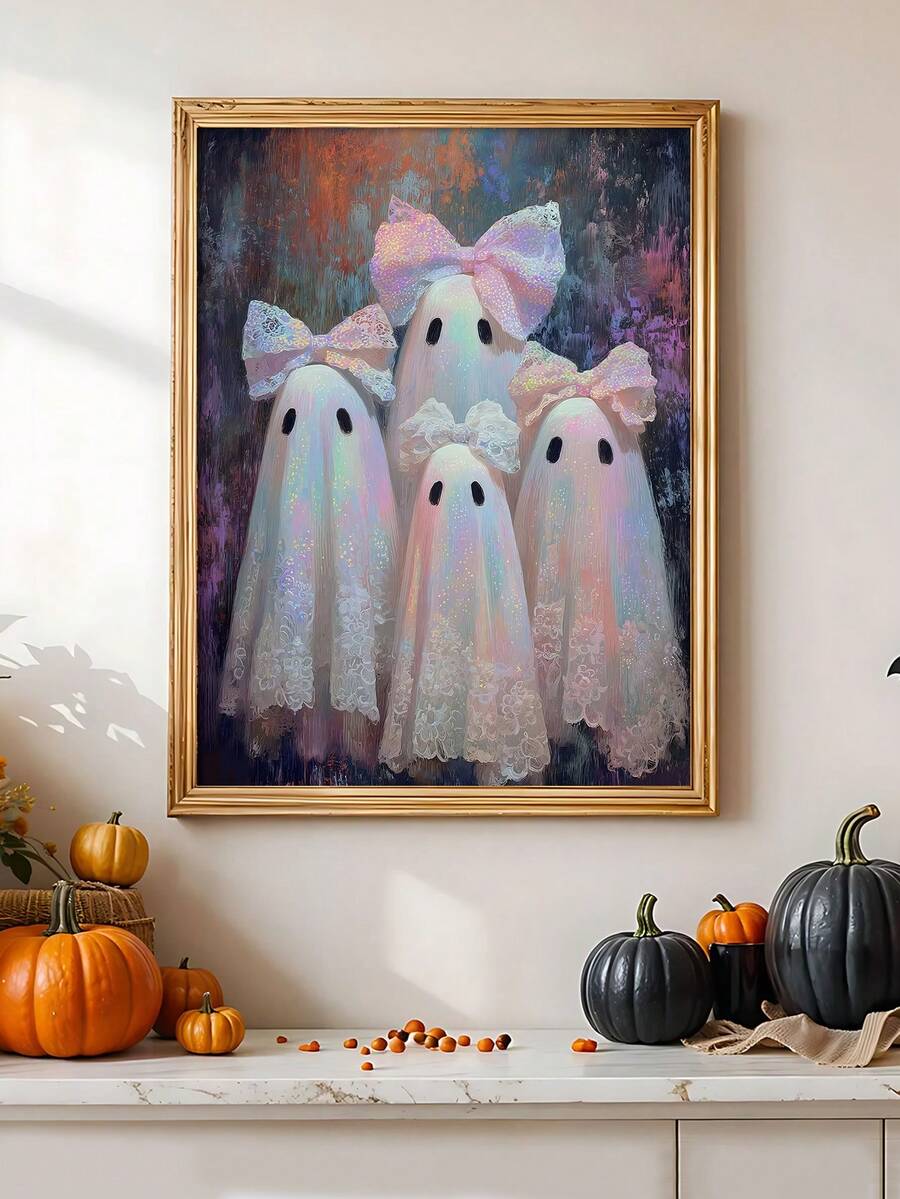 Lace ghost bow wall decor