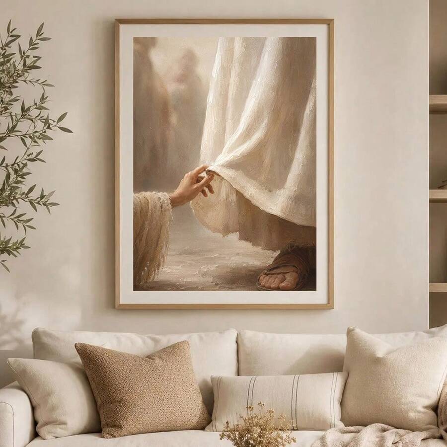 Cream and beige religious wall decor