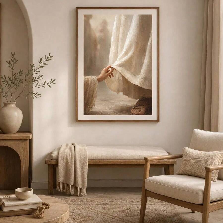 Painterly Jesus artwork for an entryway