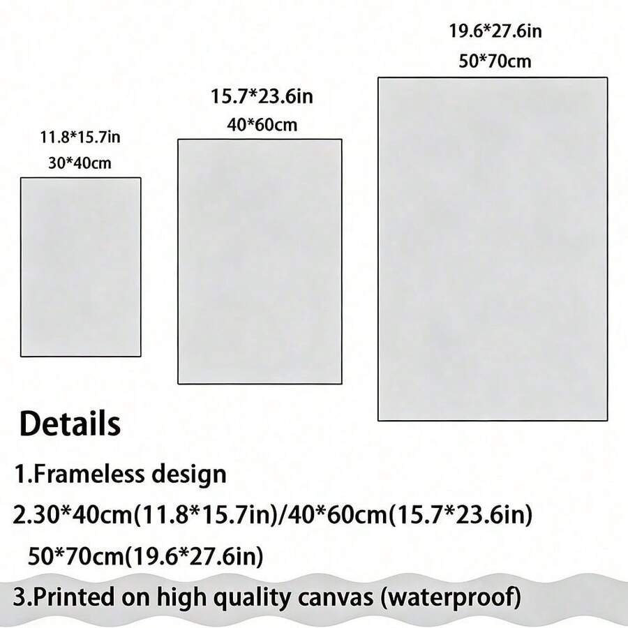 Size guide for vertical watercolor tree landscape canvas poster