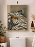 Vintage painterly dog and cat poster