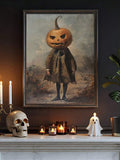 Dark Gothic Jack-O-Lantern Pumpkin Head Girl Canvas