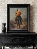 Dark Gothic Jack-O-Lantern Pumpkin Head Girl Canvas