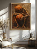 Dark Gothic Jack O Lantern Pumpkin Head Girl Canvas poster with dramatic Halloween fantasy style. Perfect for gothic, witchcore, autumn, and spooky decor.