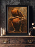 Dark Gothic Jack O Lantern Pumpkin Head Girl Canvas poster with dramatic Halloween fantasy style. Perfect for gothic, witchcore, autumn, and spooky decor.