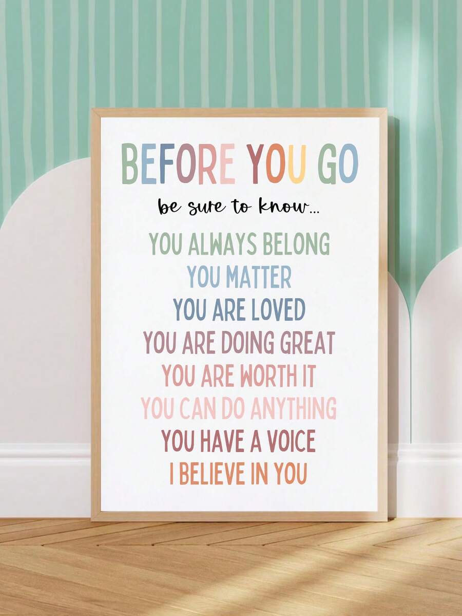 Classroom Before You Go Be Sure To Know Circle Of Control Affirmation Canvas Poster