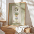 Purple lavender botanical print in a cream pitcher