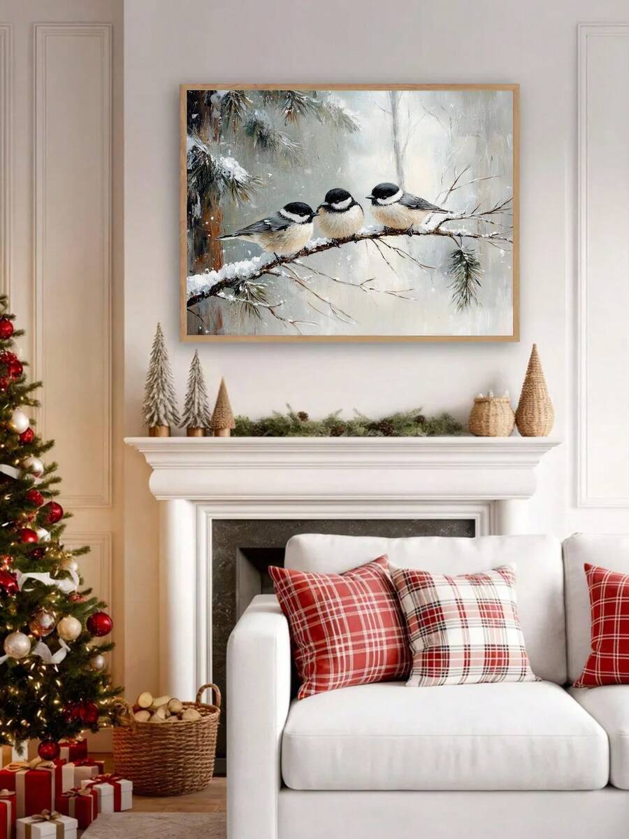 Chickadee seasonal wall art