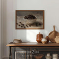 Vintage Coffee Bean Still Life Oil Painting Farmhouse Canvas Poster