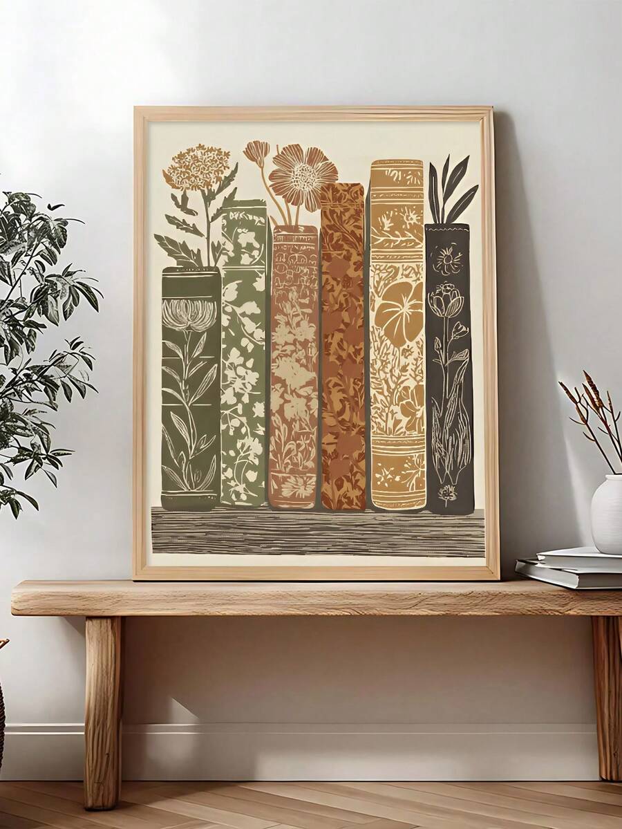 Bookish wall art for a reading nook
