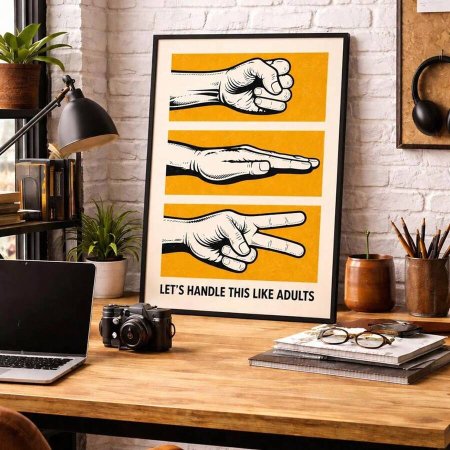 Lets Handle This Like Adults vintage poster