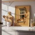 Bohemian window reading canvas poster