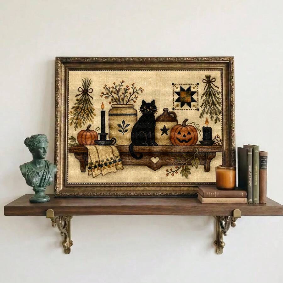 Nostalgic folk-art Halloween decor