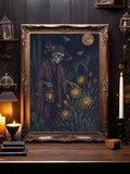 Vintage Gardener Skeleton Lantern Dark Gothic Desert Cactus Canvas Poster