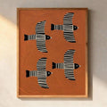 Mid-century folk bird canvas poster