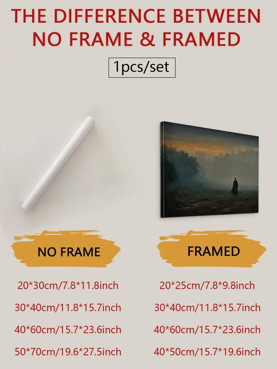 Framed and unframed literary landscape size and finish guide