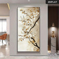 Asian-inspired botanical decor in ivory and gold