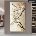 Modern vertical floral feature-wall art
