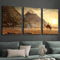 3pcs Ancient Egyptian Pyramids Tourist Attractions Wood Frame Canvas Print Set