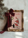 Vintage Santa Claus Retro Christmas Canvas Poster 