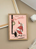 Vintage Santa Claus Retro Christmas Canvas Poster 