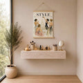 Vintage Fashion Women Illustration Canvas poster with elegant retro style. Perfect for bedrooms, dressing rooms, salons, boutiques, offices, and feminine decor.