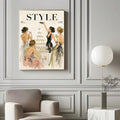 Vintage Fashion Women Illustration Canvas poster with elegant retro style. Perfect for bedrooms, dressing rooms, salons, boutiques, offices, and feminine decor.