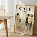 Vintage Fashion Women Illustration Canvas poster with elegant retro style. Perfect for bedrooms, dressing rooms, salons, boutiques, offices, and feminine decor.