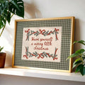 Christmas ribbon garland wall decor