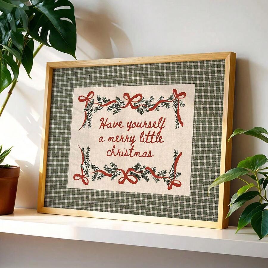 Christmas ribbon garland wall decor