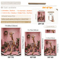 Funny Giraffe Sitting On Toilet Reading Newspaper Pink Bathroom Canvas Poster