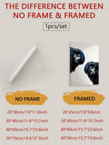 Raven and crow gothic canvas poster shown in framed and unframed presentation options