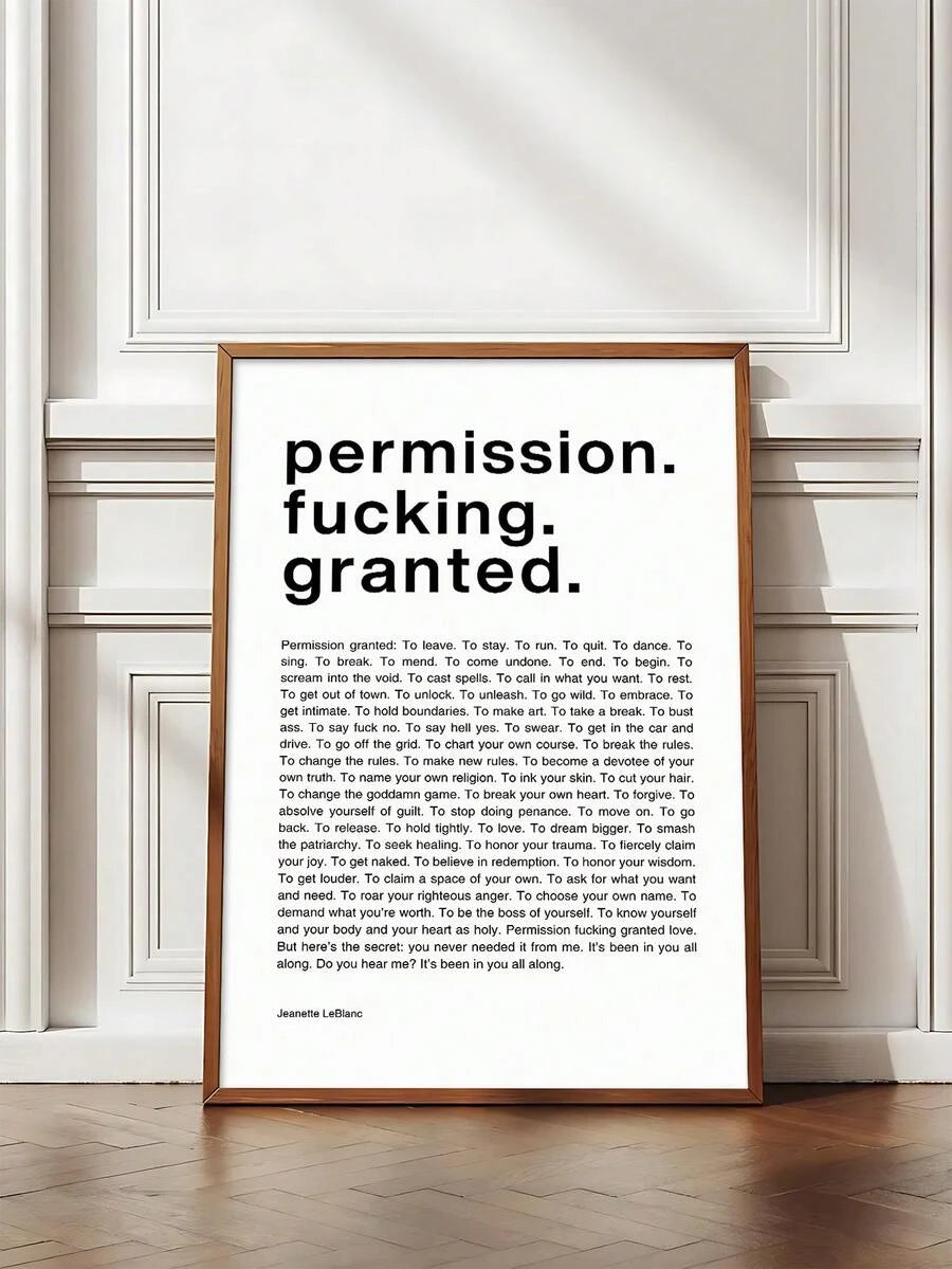Empowered Women Daily Affirmations Canvas Poster with inspiring motivational words. Perfect for bedrooms, offices, studios, and feminine decor