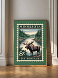 Texas Longhorn Vintage Stamp Western Americana Ranch Canvas Poster