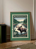 Texas Longhorn Vintage Stamp Western Americana Ranch Canvas Poster