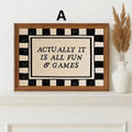 Funny Quote Eye Catching Typography Black And White Plaid Canvas Poster 