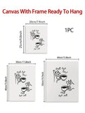 Coffee canvas poster size guide showing 20 by 30 through 50 by 70 centimeter options