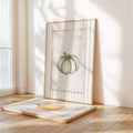 Watercolor Pumpkin Maple Leaves Hello Autumn Vintage Cottagecore Canvas Poster Set