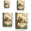 Vintage Whimsical Frog And Toad Reading Couple Cozy Folk Art Canvas Poster