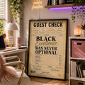Black Excellence Was Never Optional Guest Check Receipt Canvas Poster 
