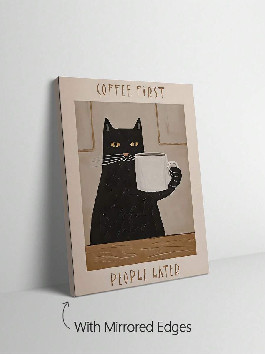 Halloween ghost coffee wall art with pumpkins and autumn décor