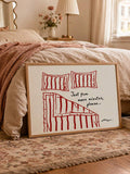 Stay In Bed 5 More Minutes Canvas Wall Art Minimalist Red White Bedroom Decor