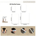 2D flat unframed canvas size chart and rolled packaging instructions