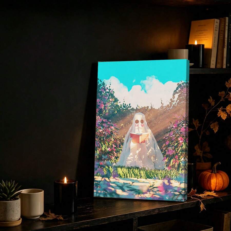 Ghost Garden Art Eerie Country Style Illustration Canvas Poster 