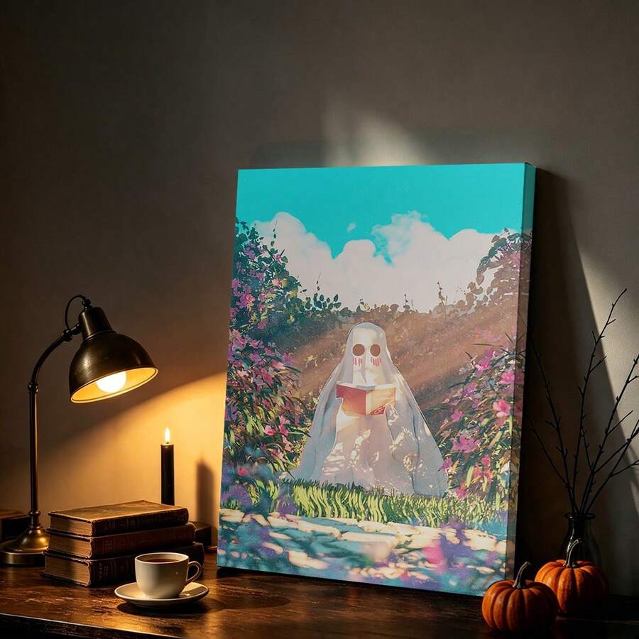 Ghost Garden Art Eerie Country Style Illustration Canvas Poster 