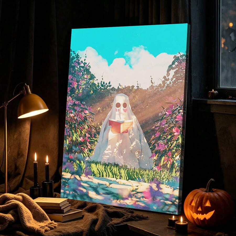 Ghost Garden Art Eerie Country Style Illustration Canvas Poster 